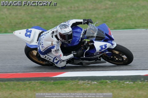 2010-06-26 Misano 1151 Rio - Supersport - Free Practice - Paola Cazzola - Honda CBR600RR